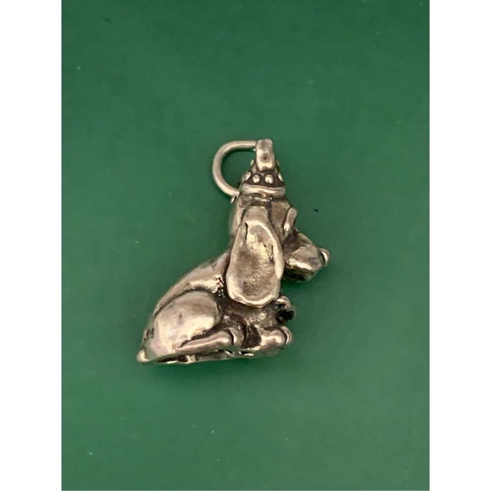 Party Dog Sterling Silver Jewelry Charm #family pet #party